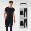 WEZHO Men's Fitness Shorts & Compression Pants Set