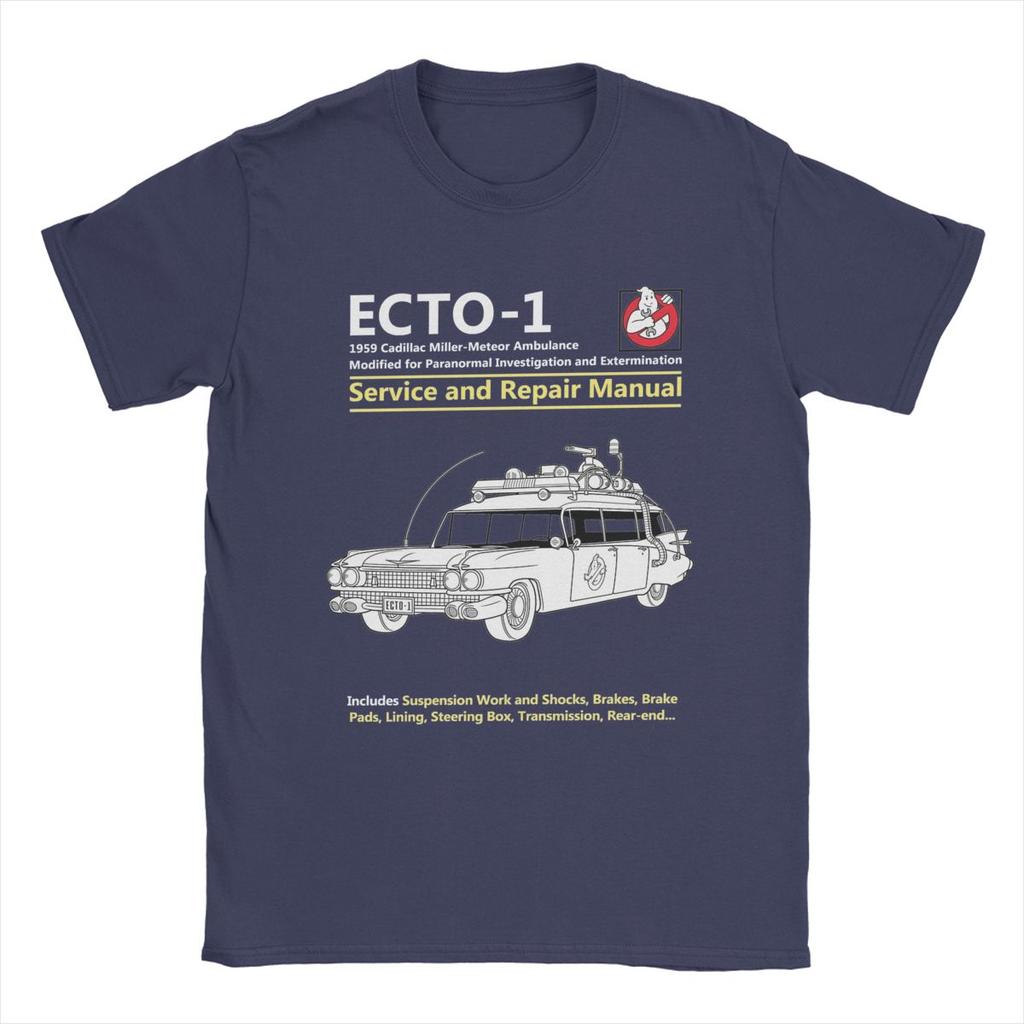 ECTO-1 Service And Repair Manual Ghostbuster Movie T-Shirts for Men Cotton Tees O Neck Short Sleeve T Shirt Gift Idea Clothes
