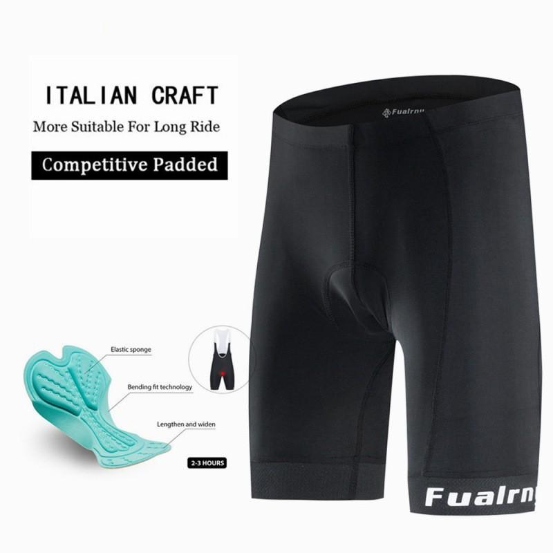 Mens Cycling Shorts With Elastic Waistband Bib Straps Breathable Quick-Dry Performance Bike Pants