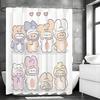 Милая мультяшная шторка для душа с кроликом, Декоративная шторка для душа для ванной, Водонепроницаемая шторка для душа с крючками