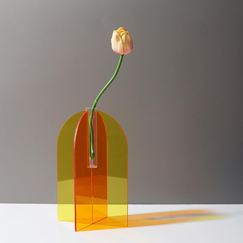 1 комплект акриловых ваз для цветов, цветочный контейнер, горшок, современный дизайн, цветочный контейнер, прозрачный, 2 стиля