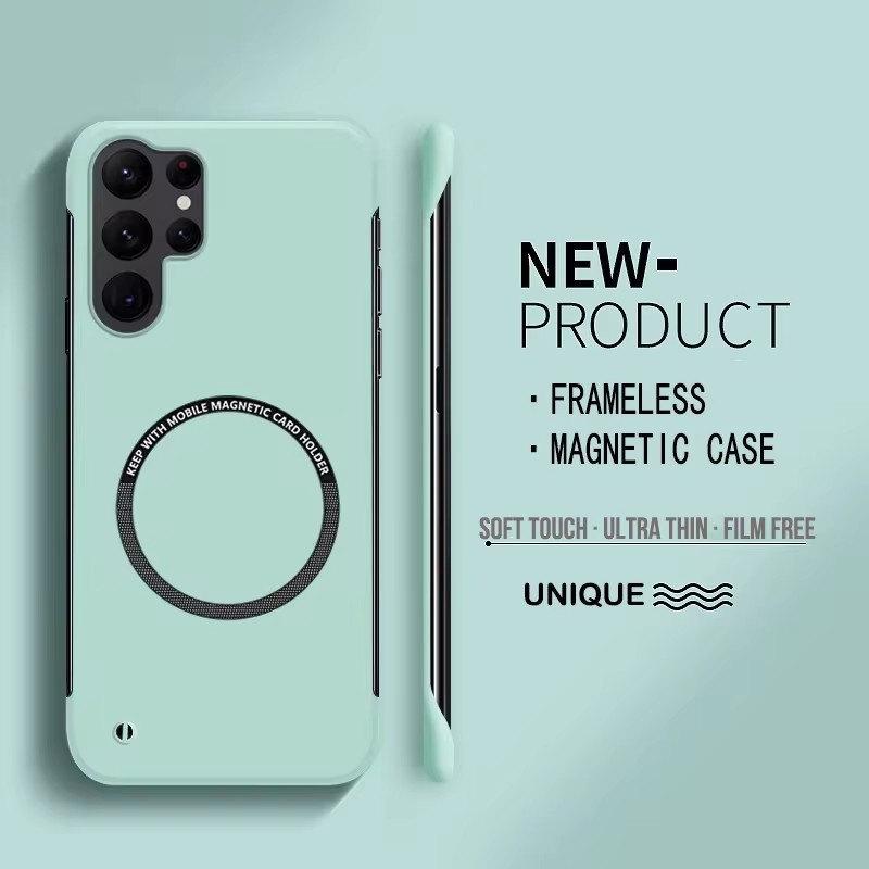 Ультратонкий жесткий магнитный чехол для телефона из поликарбоната без рамки для Magsafe Samsung Galaxy S24 S23 S22 S21 S20 FE Plus Note20 Ultra Matte Cover