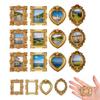 12 шт. Винтажная Миниатюрная Фоторамка Золотая Миниатюрная Рамка для Фото DIY Овальная Прямоугольная Сердце Маленькая Рамка для Дисплея Свадебное Рождественское Украшение для Вечеринки