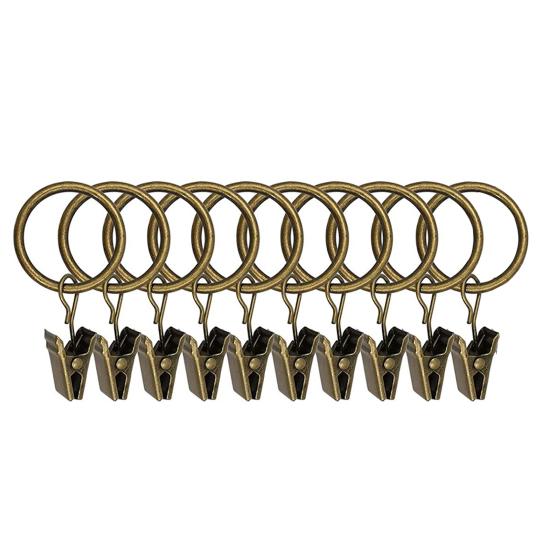 10 шт. Кольца для штор с клипсами Полированное железо Не требуются инструменты Защелкивающиеся