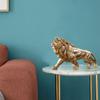 Golden Lion King Resin Statue Animal Sculpture Art Home Office Desktop Decoration Living Room Shelf Decor Gift for Men
