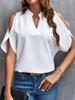 Женская одежда, летние модные однотонные пуловеры, топы, повседневные футболки с короткими рукавами и вырезами, элегантные блузки с v-образным вырезом