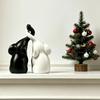 Niche Style Couples Elephant Statue Minimalist Intertwined Elephant Figurines  Office