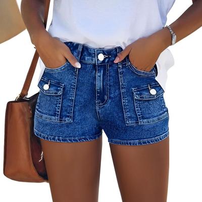 Женские джинсовые классические универсальные модные шорты с высокой талией
