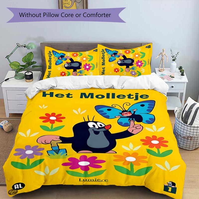 KRTECEK 3pcs Bedding Set Duvet Cover Closure Includes 1 Duvet Cover & 2 Pillowcases for All Seasons Bedroom Home Dorm Decor