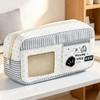 Transparent Window Pencil Case Large Capacity Stationery Bag Sweet Stationery Case  DIY Badge