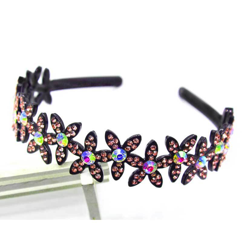 Новая повязка для волос в корейском стиле, плетеная, прижимающая волосы, с бриллиантовой сеткой, повязка для волос знаменитости, нескользящий головной убор, пластиковая повязка для мытья лица, заколка для непослушных волос