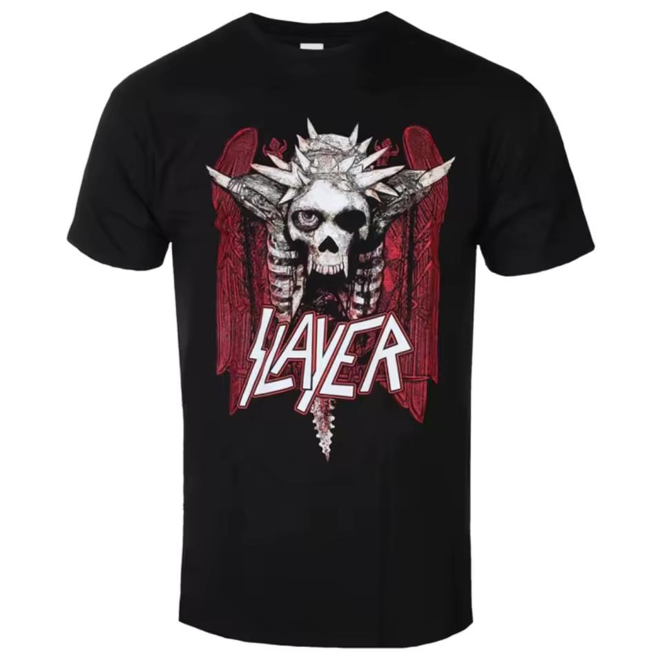 Slayer - Logo Inspirational Print T-Shirt Casual Street Style Cotton T-Shirt Suitable for Metal Enthusiasts