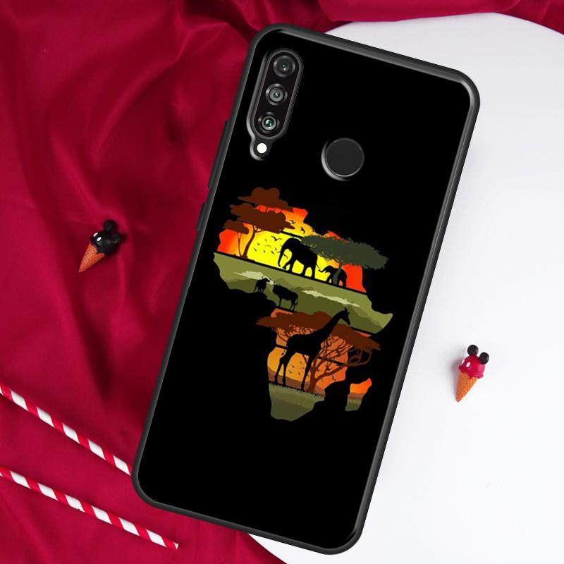 Карта Африки Африканские Ткани Для Huawei Nova 10 SE 9 5T 12s 12i 11i Y91 Y90 Y60 Y70 Y72 Y61 P20 P30 P40 Lite P60 Pro Чехол