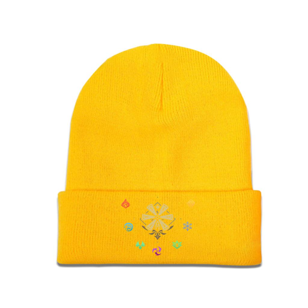 Genshin Impact Elements Impact Knitted Caps for Women Unisex Beanies Winter Hats Polyester Anime Game Warm Cap