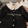 Girls Casual Dresses Girl Autumn Winter Long Sleeved Baby Princess Childrens Clothing Button Fashion Simple