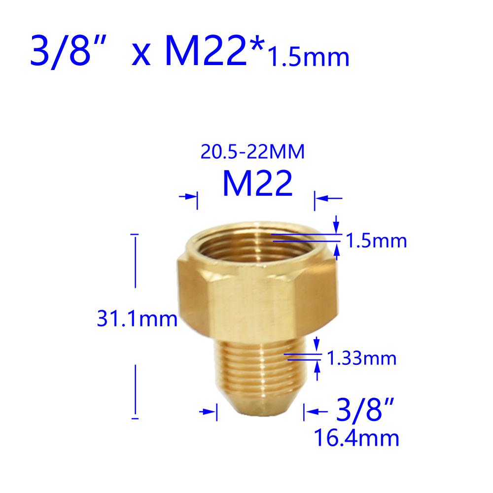 Латунный 3/8" 1/2" M14 M18 M22 Резьбовой Соединитель Наружная Внутренняя Для Аэратора Фильтра Воды Смесителя Медные Фитинги Шаг Резьбы 1,5 мм