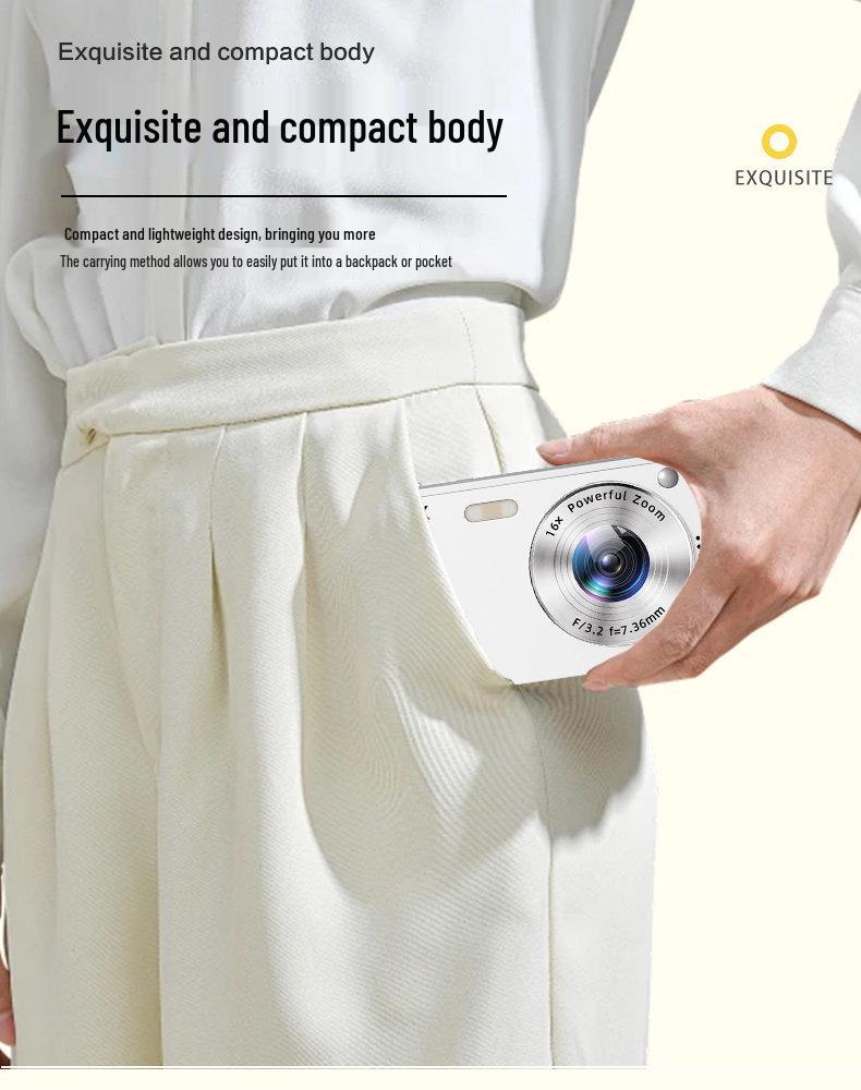Retro 4K HD Digital Camera for Students - Portable Entry-Level Travel Cam