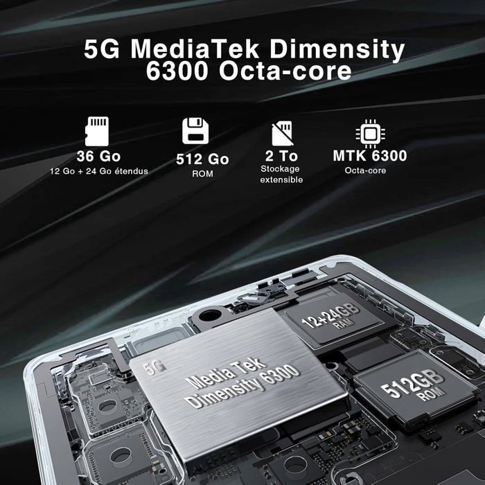 Смартфон DOOGEE Fire 5 Pro Защищенный 20ГБ+128ГБ 6.6" 13000 мАч 13 МП Неубиваемый телефон Android 15 Две SIM-карты 4G/NFC/OTG - Зеленый