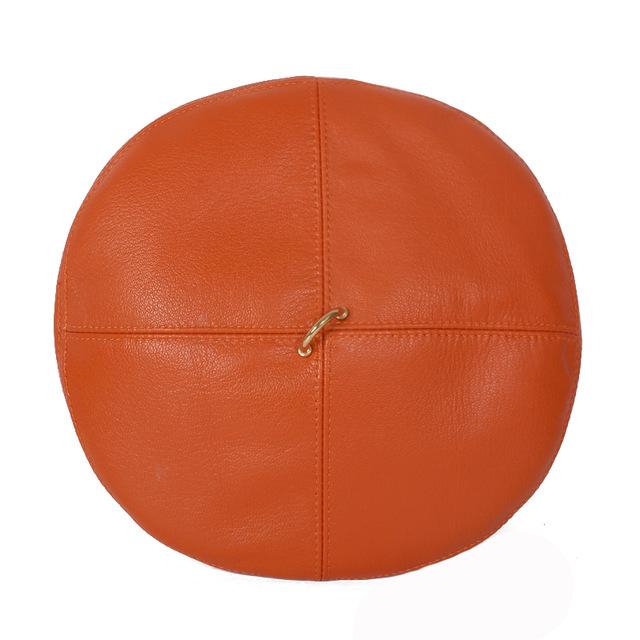 Весенне-зимний берет из 100% натуральной кожи, женская модная европейская кепка художника с тыквой, женская кепка цвета радуги, белая/красная тонкая Boina