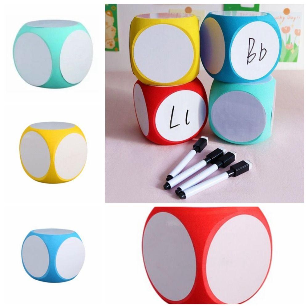 Multipurpose DIY Blank Cube White Board White Board Cube Wipe Off Cube Math Practice