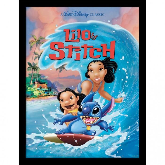 Lilo & Stitch Wave Surf Framed Poster