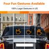 Glogesture Hand Light для автомобиля, 4 в 1 Road Rage Led Sign для автомобиля Finger Light с дистанционным управлением Finger Flicker для окна автомобиля Cool Car Accessories