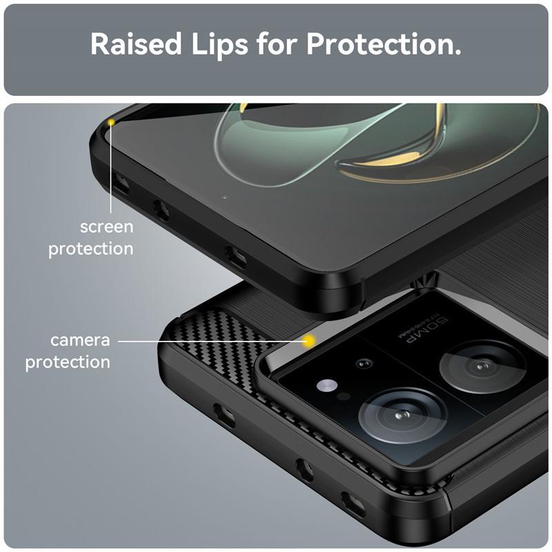 Для Xiaomi 13T Pro Чехол для Xiaomi 13 T 13T Pro 5G Чехол 6,67 дюйма из углеродного волокна Ударопрочный силиконовый бампер для Xiaomi 13T 5G