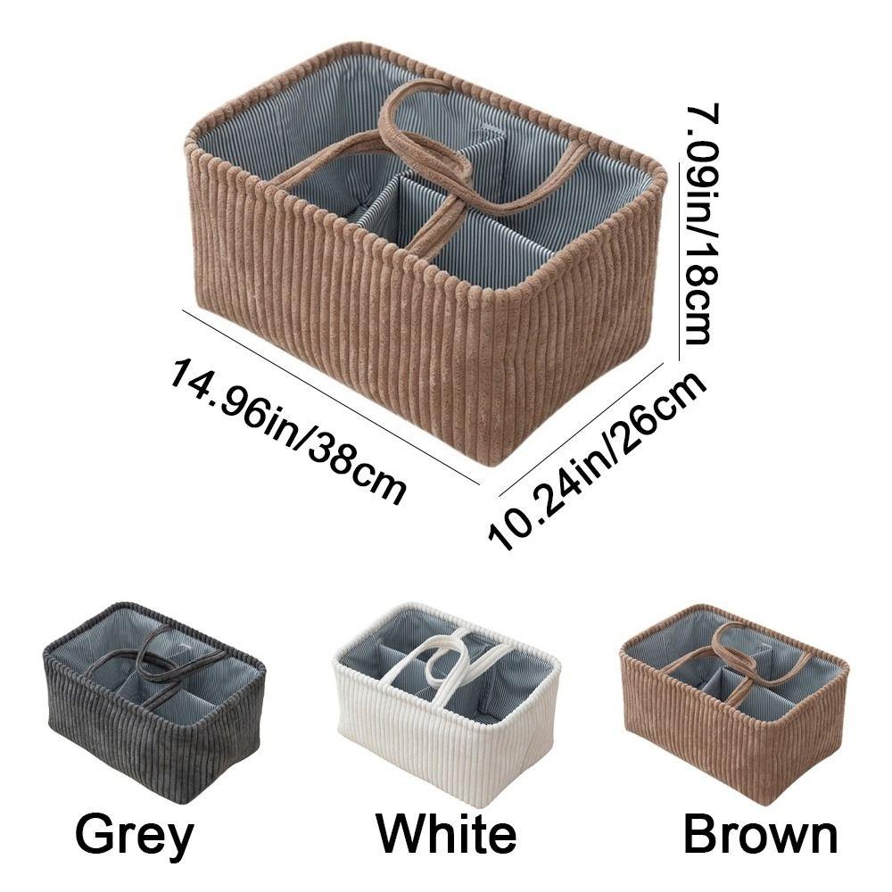 Solid Color Compartment Storage Basket Large Capacity Mommy Bag Sundries Storage Basket for Home