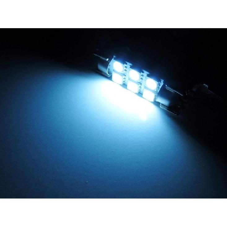 (2) White 6-SMD 39mm 41mm 6411 Festoon LED Visor Vanity Mirror Light Bulbs