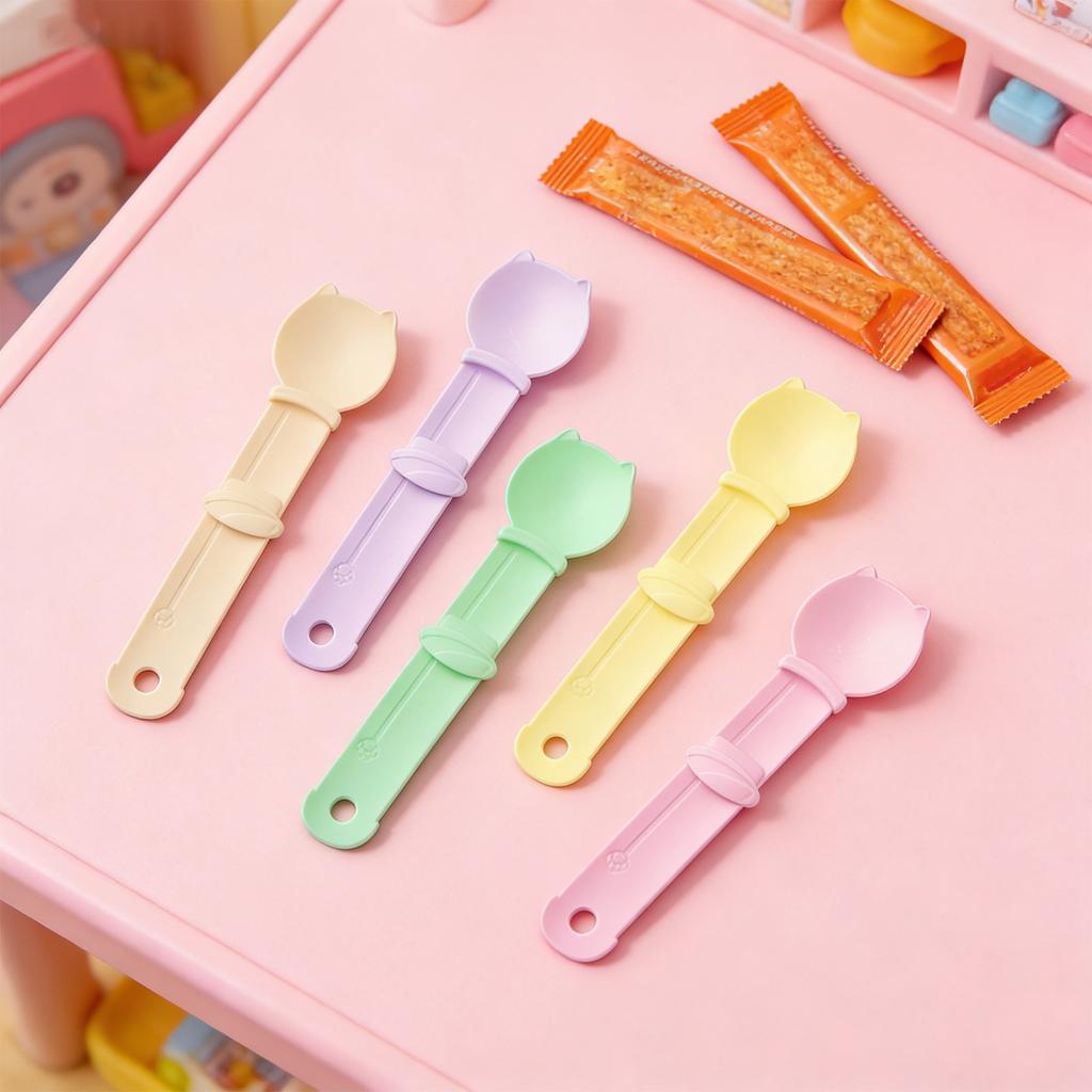 5 шт. Ложки для лакомств для кошек, Выдавливаемая ложка для лакомств для кошек, Многофункциональная кормушка для лакомств для домашних животных, для жидких закусок и влажного корма