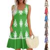 Women's Summer Casual U-shaped Tie Pocket Popular Floral Print Dress