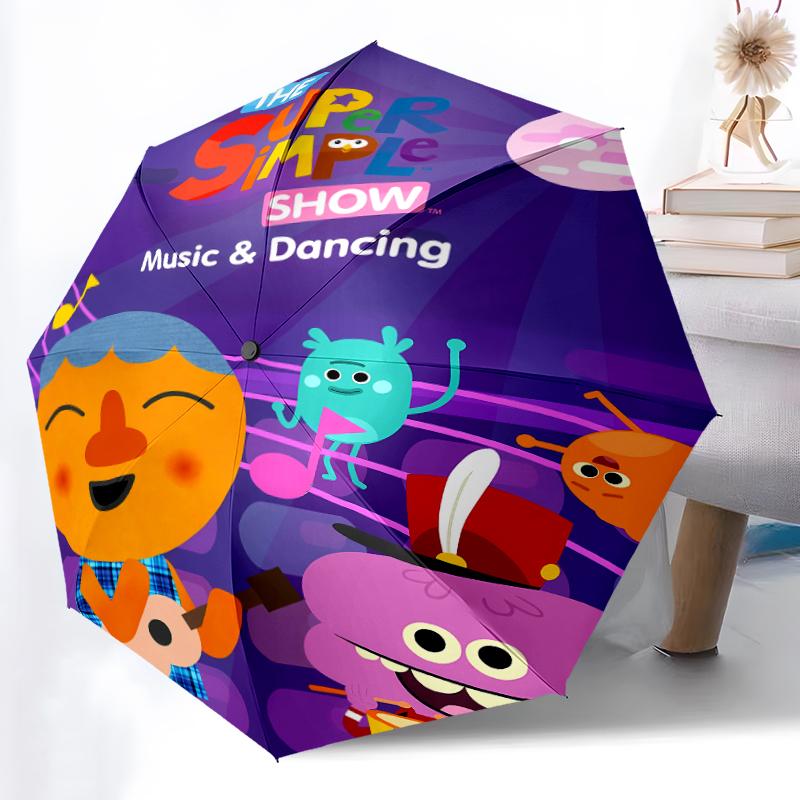 Printed Super Simple SongsPrinted Folding Umbrella,Outdoor,Leisure,And Travel Umbrella,Durable Umbrella Fabric,Birthday And Holiday Gift