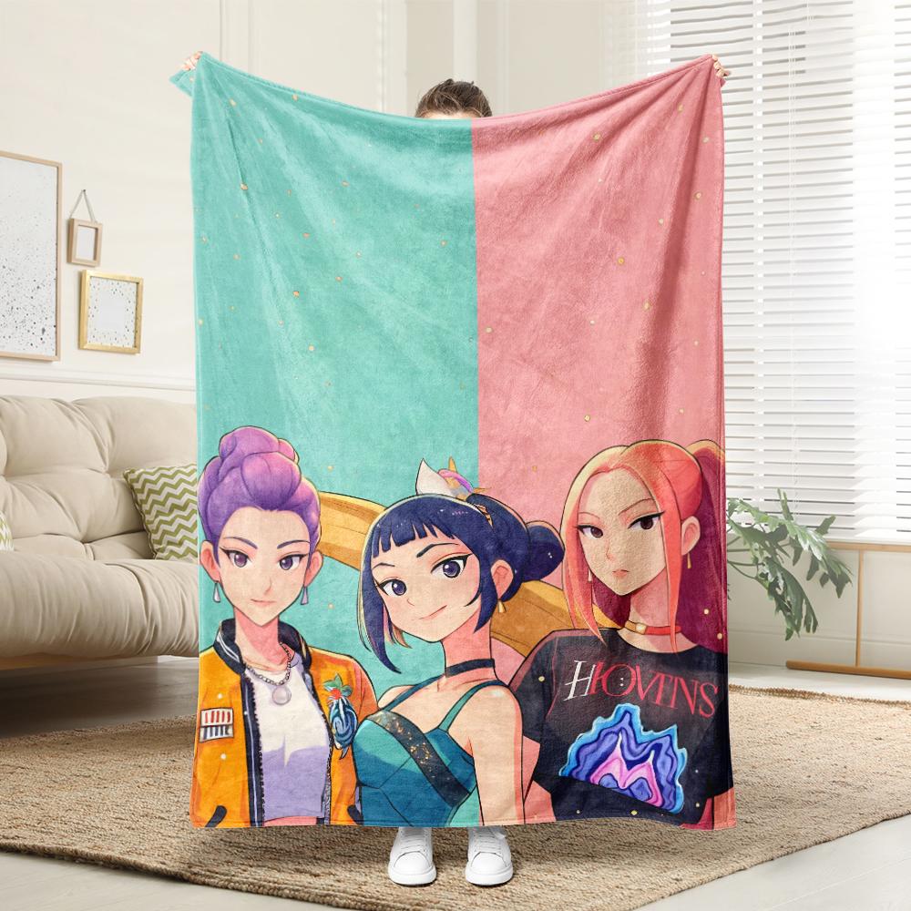 K-Pop Охотники на демонов Милый аниме-девушка узор!Супер крутое одеяло ждет вас