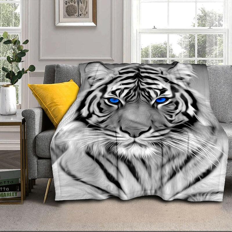 White Tiger Family Blanket Flannel Blanket for bed, sofa, Camping, Hiking, Picnic Essentials, gift for family Fan gifts