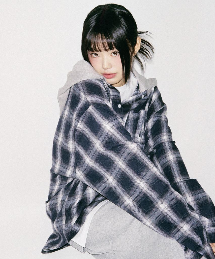 ACOVER Tartan Sweat Hoodie Check Shirt 3 Colors