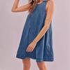 Backless Dress 2026 Denim Dress Women's Summer New Casual Sleeveless Halter Short Skirt A-line Skirt