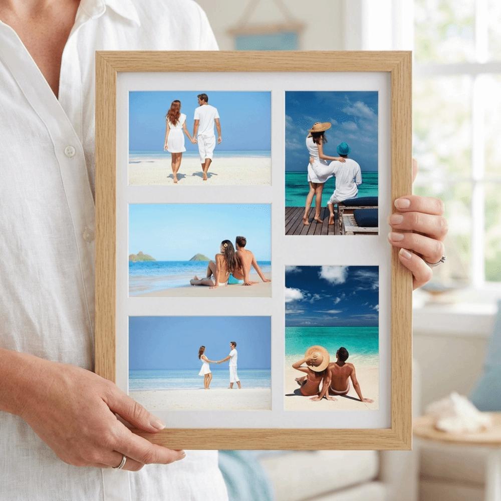 Handmade Wooden Picture Frame Multi-functional Collage Frame Multi-Photo Display