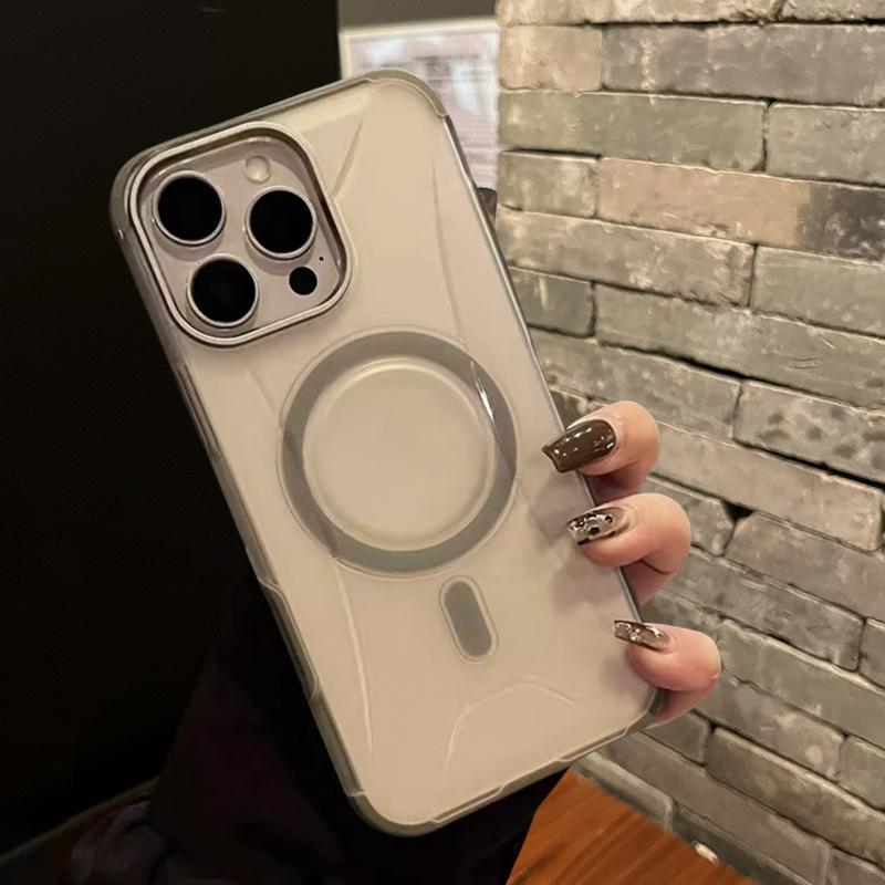 Матовый прозрачный модный технологичный чехол для iPhone 16 Plus 15 14 13 12 Pro Max 11 Магнитный чехол для беспроводной зарядки Magsafe