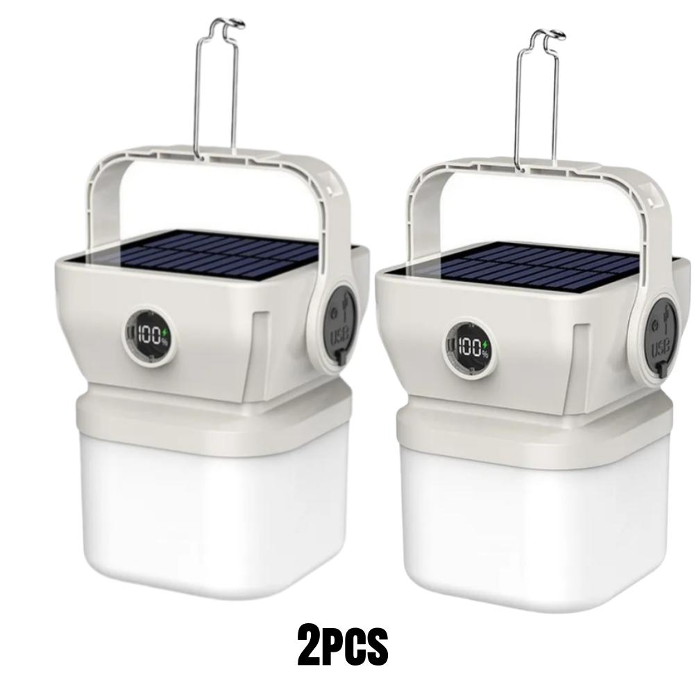 Portable Rechargeable LED Camping Light Outdoor Emergency Hanging Tent Solar Lamp Hiking Picnics Night Lighting Lantern