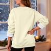 Women's Casual Fashion RoundNeck Pullover Top Winter Solid Color Plush Sweatshirt
