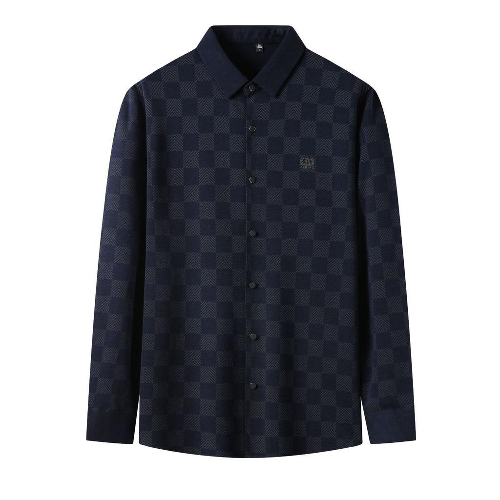 Новые мужские шерстяные рубашки, облегающие топы, бесшовные рубашки, модные повседневные рубашки-рубашки