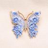 Vintage Chinese Blue White Porcelain Pattern Brooch Insect Plant Design for Collection Clothing Lapel Pin Gift