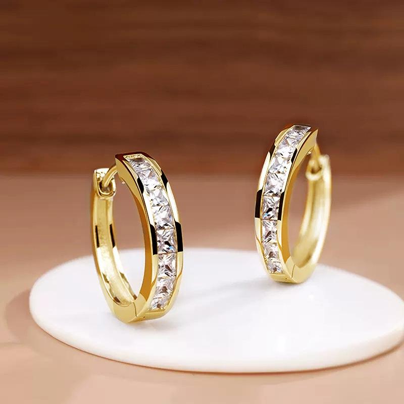 Роскошные серьги-кольца из нержавеющей стали с двойным рядом цирконов для женщин, модные серьги-хупы с кубическим цирконием, ювелирные подарки