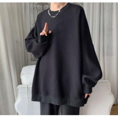 Мужской весенне-осенний однотонный повседневный свитер, студенческий свободный простой ленивый ветер, футболка