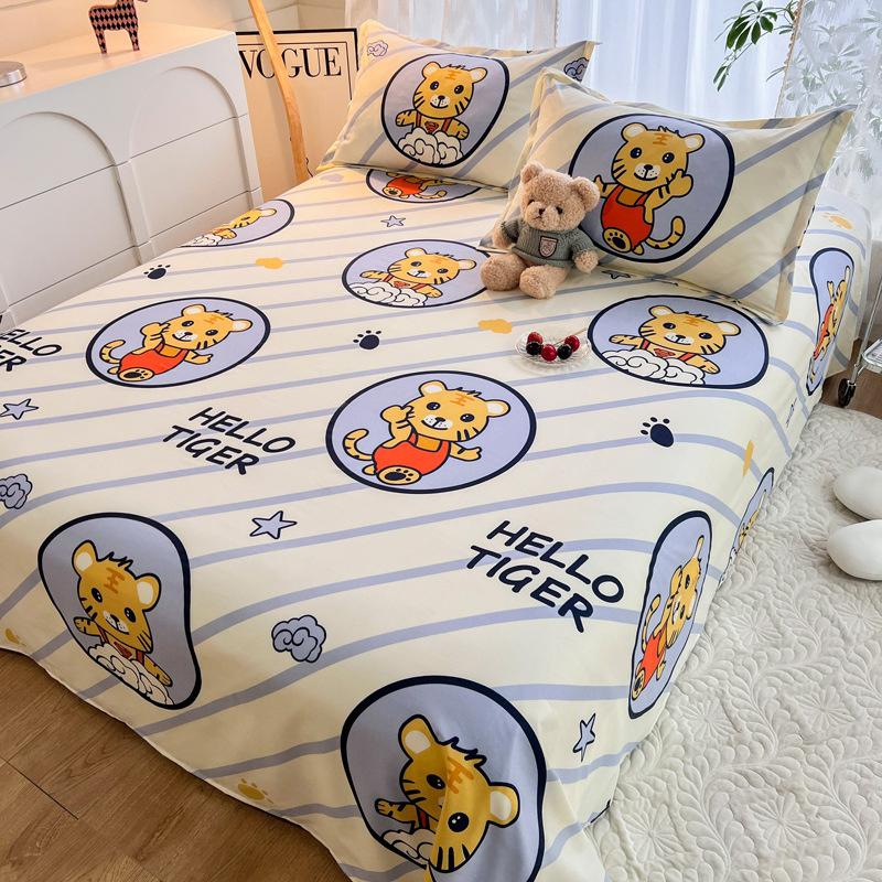 Простыня в цветочном стиле, приятное для кожи постельное белье, простая студенческая кровать, простыня на резинке, наматрасник, покрывало