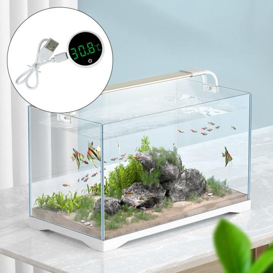 Цифровой термометр для аквариума со светодиодным дисплеем, беспроводной термометр для аквариума с наклейкой, измерение температуры воды в террариуме