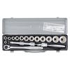 TONE 760M Socket Wrench Includes 17 Pieces Set, 12.7mm (1/2") Drive, Silver,
