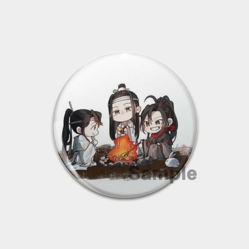 32/44/58 мм аниме Mo Dao Zu Shi брошь, булавки для одежды, аксессуары для рюкзака, мультяшная фигурка Lan Wangji/Wei Wuxian/Chen Qing Ling, значок