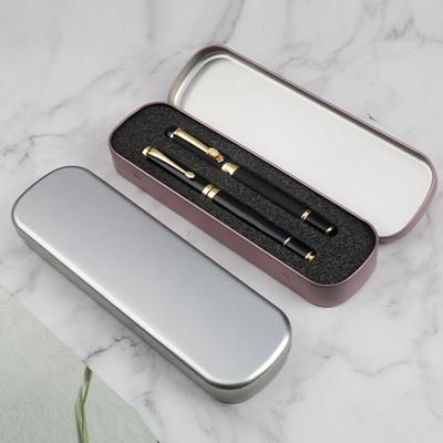 Коробка для ручек, компактный прочный пенал, легкий металлический канцелярский ящик для хранения кистей для макияжа, домашний органайзер