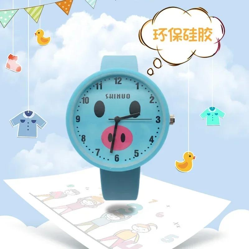 Children's Student Watch Pig Cartoon Toy Cute Soft Silicone Strap Quartz Watches for Boys Girls Birthday Gift relogio relojes